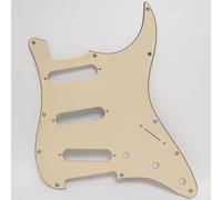 SSS 11 Hole Guitar Pickguard Beige for Stratocaster Electric Guitar Scratch Plate, Compatible with Fender/Squier Strat Electric guitars Replacement parts