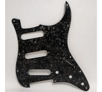 SSS 11 Hole Guitar Pickguard Black Pearl for Stratocaster Electric Guitar Scratch Plate, Compatible with Fender/Squier Strat Electric guitars Replacement parts