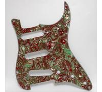 SSS 11 Hole Guitar Pickguard Brown Green Shell for Stratocaster Electric Guitar Scratch Plate, Compatible with Fender/Squier Strat Electric guitars Replacement parts