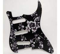 SSS 11 Hole Guitar Pickguard for Stratocaster Electric Guitar 3D Peony Flower Scratch Plate, Compatible with Fender/Squier Strat Electric guitars Replacement parts