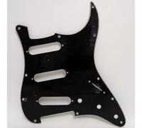 SSS 11 Hole Guitar Pickguard for Stratocaster Electric Guitar Black Scratch Plate, Compatible with Fender/Squier Strat Electric guitars Replacement parts