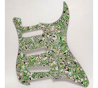 SSS 11 Hole Guitar Pickguard for Stratocaster Electric Guitar Colorful Green Shell Scratch Plate, Compatible with Fender/Squier Strat Electric guitars Replacement parts