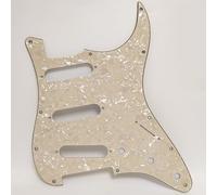 SSS 11 Hole Guitar Pickguard for Stratocaster Electric Guitar Light Yellow Pearl Scratch Plate, Compatible with Fender/Squier Strat Electric guitars Replacement parts