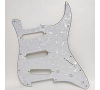 SSS 11 Hole Guitar Pickguard for Stratocaster Electric Guitar White Pearl Scratch Plate, Compatible with Fender/Squier Strat Electric guitars Replacement parts