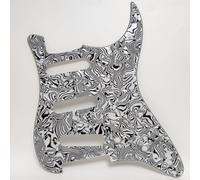 SSS 11 Hole Guitar Pickguard Zebra Stripes for Stratocaster Electric Guitar Scratch Plate, Compatible with Fender/Squier Strat Electric guitars Replacement parts