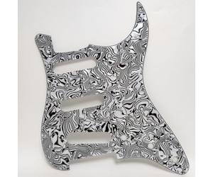 SSS 11 Hole Guitar Pickguard Zebra Stripes for Stratocaster Electric Guitar Scratch Plate, Compatible with Fender/Squier Strat Electric guitars Replacement parts