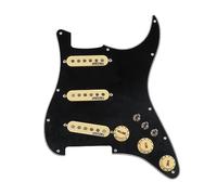 SSS Ainico 5 Single Coil Pickups 7-Way Fully Loaded Prewired Pickguard Set For Guitar Pickups (Color : Bk Yellow)