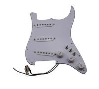SSS Ainico 5 Single Coil Pickups Loaded Prewired Pickguard Set For ST Guitar Electric (Color : White)