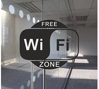 SSS® BLACK Wifi Free WINDOW Only Sticker (220mm X 180mm) Decal Internet Sign Cafe Bar Club Office Front Shop