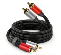 SSS·GRGB 2RCA to 2RCA Audio Cable 33FT/10M Gold-Plated Male to Male Stereo Subwoofer Cable, Nylon-Braided Hi-Fi RCA Cables for Home Theater, Car Audio, Amplifiers, Speakers (Dual Shielded Copper Core)