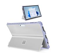 SSS·GRGB Case Fit 12.3" Microsoft Surface Pro 7 Plus/7/6/5/4/LTE Rugged Case with Pen Holder Compatible with Type Cover Keyboard - Clear and Purple