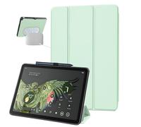 SSS·GRGB Case for 11-inch Google Pixel Tablet 2023 Release, Adjustable Viewing Angle Protective Trifold Stand Slim Cover with Pencil Holder Compatible with Charging Speaker Dock (Light Green)