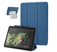 SSS·GRGB Case for 11-inch Google Pixel Tablet 2023 Release, Adjustable Viewing Angle Protective Trifold Stand Slim Cover with Pencil Holder Compatible with Charging Speaker Dock (Navy Blue)