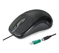 SSS·GRGB High-Performance Wired PS2 Mouse - 1000 DPI Resolution, Black, 5ft Cable, Includes PS2 to USB Adapter, 3 Buttons, Optical Tracking, Compatible with Laptop, Chromebook, PC, Desktop, Mac