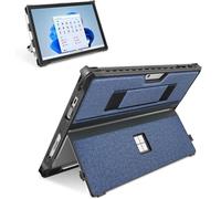 SSS·GRGB Protective Case for Microsoft Surface Pro 7+/7/6/5/4/Pro LTE 12.3-Inch - Slim All-in-One Rugged Cover with Hand Strap, Compatible with Type Cover Keyboard & Adjustable Stand (Navy Blue)