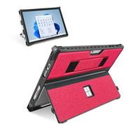 SSS·GRGB Protective Case for Microsoft Surface Pro 7+/7/6/5/4/Pro LTE 12.3-Inch - Slim All-in-One Rugged Cover with Hand Strap, Compatible with Type Cover Keyboard & Adjustable Stand (Red)