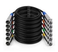 SSS·GRGB XLR Cables, XLR Microphone Cable 15 ft 6 Pack, Balanced 3-pin Speaker Cable Male to Female Mic Cord for Studio, Live Recording, DMX Lighting