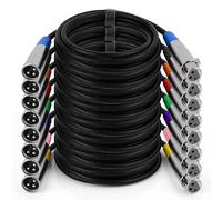 SSS·GRGB XLR Cables, XLR Microphone Cable 6 ft 8 Pack, Balanced 3-pin Speaker Cable Male to Female Mic Cord for Studio, Live Recording, DMX Lighting