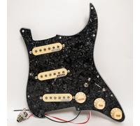 SSS Guitar Prewired Loaded Pickguard for Fender ST Guitar Compatible with Wilkinson SSS Alnico 5 Single Coil Pickups, for USA/Mexico Strat Electric Guitar Replacement Kit (SN06)