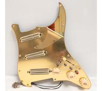 SSS Guitar Prewired Loaded Pickguard Set Compatible with Fender Strat Guitar, 3 Dual Rail Mini Humbucker Pickups, Coil Split Switches, Enhancement Switch, Complete Guitar Electronics Upgrade Kit
