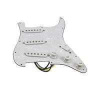 SSS Guitar Prewired Pickguard Loaded Alnico 5 Single Coil Pickups ST Guitar Parts White 4Ply