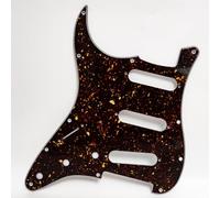 SSS Left Handed Strat Pickguard 11 Hole Compatible with Fender Strat US/Mexico, Modern Style Replacement with Screws - Vintage White, Pearl, Tortoise Colors (Dark Brown Tortoise)