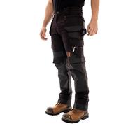 SSS® Mens Cargo Combat Workwear Pants Heavy Duty Utility Work Trousers Jogging Bottoms Working Pant Holster Pockets Joggers Black
