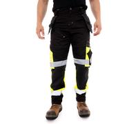 Sss Mens High Visibilty Work Trousers Cargo Combat Multi-Pockets Working Pants For Man-Ylw-St9