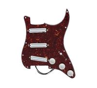 SSS Prewired Loaded Electric Guitar Pickguard Set Alnico 5 Dual Rail Pickups For FD Guitar (Color : Crimson 4ply)