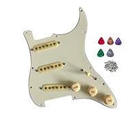 SSS Prewired Pickguard Loaded Alnico V Single Coil Pickups Set, 3-ply Pickguard with Pots,Multifunction 7-Way Switch, Electric Guitar Parts for ST Style Guitar