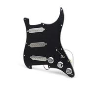 SSS Silver Pickup Pickguard Electric Guitar Pickguard And Loaded Prewired Scratchplate Assembly (Color : Bk with Silver)