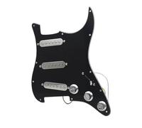 SSS Silver Pickup Pickguard ST Electric Guitar Pickguard And Loaded Prewired Scratchplate Assembly PVC(Bk)