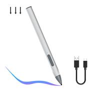 SSSGRGB Triangular Barrel MPP Stylus Pen for Microsoft Surface, 2-in-1 Button and 4096 Pressure Levels, Magnetic & Palm Rejection for Surface Pro/Go, HP Envy/Pavilion X360, ASUS VivoBook Flip Silver