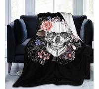 SSTREE Fleece Throw Blanket With 3D Skull Print for Home Decoration, Bed, Couch, Sofa (40"x50")