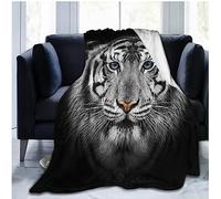 SSTREE Tiger Printed Fleece Throw Blanket for Animal Design Bed Blanket,Soft Warm Microfiber Bedding for Bed Couch(Tiger, 50"x60")