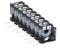 SSUMCUWR 3 5 8 10 Pack 18488 Compatible With Nylon Flexible Black On White Label Tape 12 19mm Compatible With Printer 1000 3000(8PK Black on White)