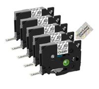 SSUMCUWR Laser Label Tape 5pcs 9-24mm 231L1 631L1 Compatible With PT D210 PT D600 PT D400 PT P710(5pcs Black on Clear)