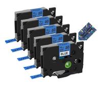 SSUMCUWR Laser Label Tape 5pcs 9-24mm 231L1 631L1 Compatible With PT D210 PT D600 PT D400 PT P710(5pcs Black on Blue)