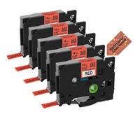 SSUMCUWR Laser Label Tape 5pcs 9-24mm 231L1 631L1 Compatible With PT D210 PT D600 PT D400 PT P710(5pcs Black on Red)