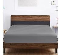SSW HOMES Super King Fitted Sheet Grey - Deep Pocket 12 inch(30cm) - Soft Easy Care Brushed Microfiber Plain Bed Sheet - Hotel Quality Shrinkage and Fade Resistant Bedding