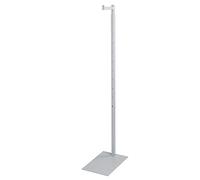 SSWBasics Adjustable White Costumer Stand - Single Arm Clothes Rack - Retail Clothing and Garment Display Stand - Ideal For Showcasing Hanging Items In Thrift Shops, Boutiques and Retail Stores