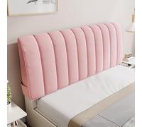 SSWH Anti-Collision Quilted Headboard Cover Thicken Dustproof Bed Head Cover Removable All-Inclusive Headboard Protector For King Quee Bed(Size:170CM/57IN,Color:Pink)