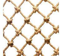 SSWZHANG Hemp Rope Safety Net Jute Twine Trellis Netting Anti-fall Rope Net 8mm Thick Rope 10cm Mesh Spacing Outdoor Playground Cargo Net Child Safety Net Hemp Garden Netting(Size:2 * 2m(7 * 7ft))