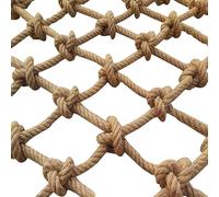 SSWZHANG Natural Rope Netting Jute Netting for Climbing Plants Wall Decorative Isolation Hang Cloth Net Rope Net 8mm Thick Rope 12cm Mesh Spacing Outdoor Swing Treehouse(Size:2 * 2m(7 * 7ft))
