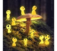 SSyang 10 Forest Spirits Garden Decorations, Luminous Decoration Figures Elves, Mini Resin Garden Decoration Princess Figures, for Potted Plants (Yellow)