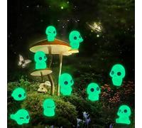 SSyang 10 Forest Spirits Garden Decorations, Luminous Garden Decoration Figures Elves, Mini Resin Princess Figures, for Garden Potted Plants (Fluorescent Green)