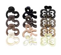SSyang 12 Pieces Small Hair Clips, Claw Clips for Thin Hair, Small Claw Clip, Cat Butterfly Pattern, Matte Color, for Straight, Curly, Fine, and women's Hairs Accessories