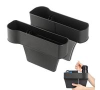SSyang 2 PCS Car Seat Gaps Organiser, Car Storage Box Center Console, Car Seat Gaps Filler, Car Storage Box Seat, Seat Crevice Slit Pockets for Mobile Phones, Keys, Cards, Wallets, Coins (Black)