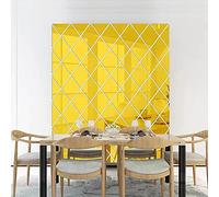 SSyang 3D Mirror Wall Stickers Decoration,17 Pieces 3D Mirror Wall Sticker,3D Mirror Wall Stickers Art Deco,with Protective Film,50x50cm,for Living Room,Family and Room(Golden)