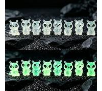 SSyang 8 Forest Spirits Garden Decorations, Luminous Decoration Figures Elves, Mini Resin Princess Figures, for Garden Potted Plants, 2.6 * 1.5cm,Various Expressions (Fluorescent Green)